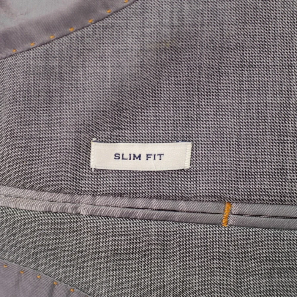 Joseph Abboud Tellegno 1900 Super 120s Wool Gray Sharksin Wool Blazer -40L Slim-